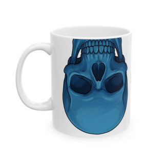 Blue and Orange Skull Pattern Mug | Ceramic Coffee Mug 5