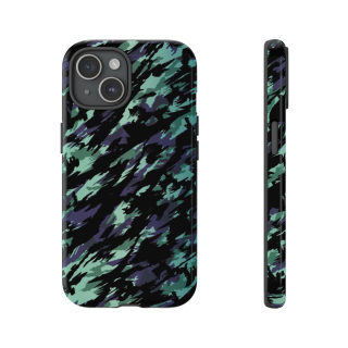 Teal Black Abstract Camo Phone Case 65