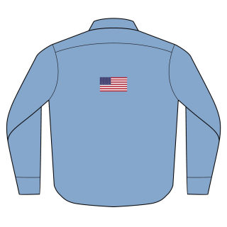 American flag back and sleeve long sleeve denim shirt 2
