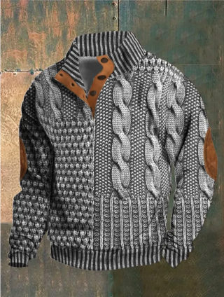Men's Popular Stand-Collar Button Hoodie 6