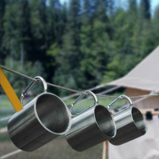 Outdoor Mountaineering Carabiner Cup | Stainless Steel Camping Water Cup 5