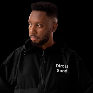 Embroidered Champion Packable Black Jacket "Dirt Is Good" 18