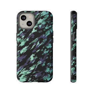 Teal Black Abstract Camo Phone Case 57