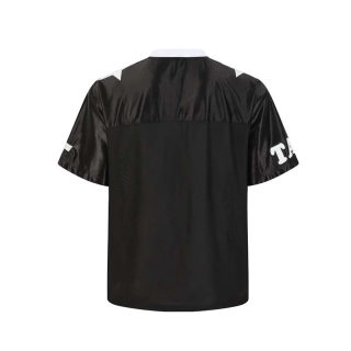 Leopard Print Contrast Mesh Short Sleeve Shirt | American Vintage Pullover 4