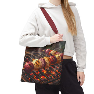 Grilled Vegetable Kabob Tote Bag | BBQ Skewers, Summer Cookout Market Tote 80
