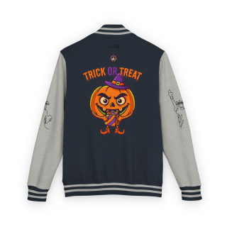 Trick or Treat Jack-o'-Lantern Letterman Jacket | Halloween Varsity Jacket 19