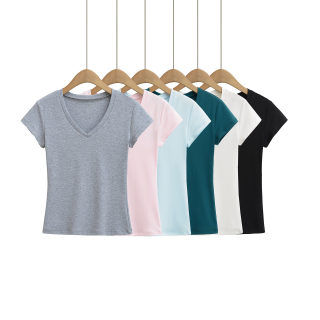 V-Neck Stretch Short Sleeve T-Shirt 5