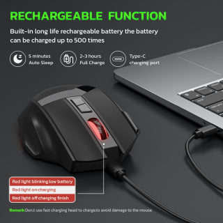 Wireless-Charging Gaming Mouse, 4800DPI, Silent Click 4