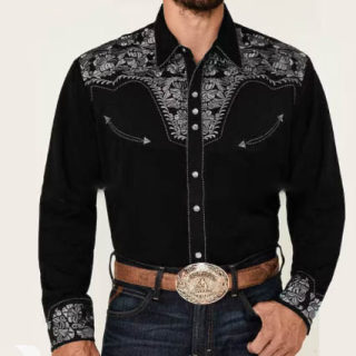 Vintage Print Cardigan Polo Collar Shirt | Men's Spring Autumn Casual 4