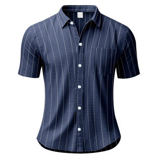 Men's Summer Striped Collared Shirt | Breathable Business Casual 6