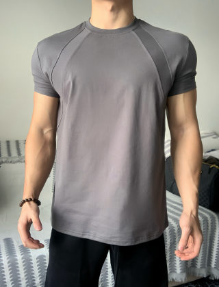 Summer Ribbed Splicing Slim Fit T-Shirt | Casual Solid Color 6