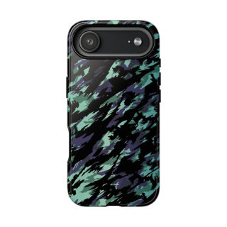 Teal Black Abstract Camo Phone Case 82