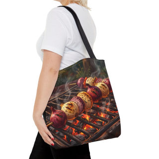 Grilled Vegetable Kabob Tote Bag | BBQ Skewers, Summer Cookout Market Tote 47