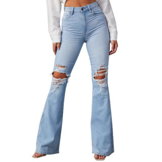 High-Waist Ripped Flare Jeans 5