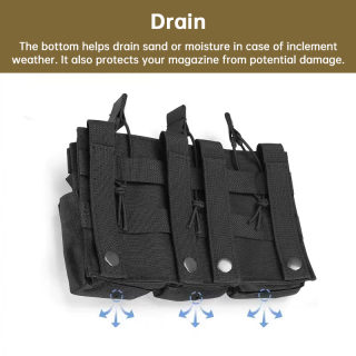Tactical gear — triple open-top rifle magazine pouch for .22 caliber 4