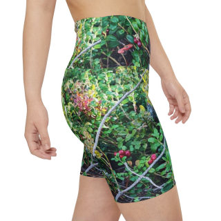 Wild Cranberry Bush Women's Workout Shorts | Nature Botanical Print 6