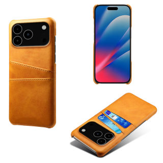 Leather dual-card phone case — fits iPhone 17 Pro Max