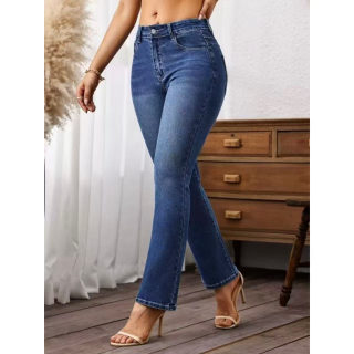 Classic Stretch Denim Jeans | Embroidered High Waist 5