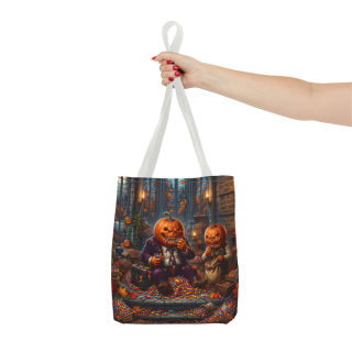 Jack-o'-Lantern Candy Haul Tote Bag | Halloween Pumpkin Scene 52