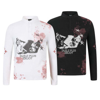 Character Letter Print Long Sleeve Shirt | American Vintage 5