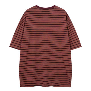 Retro Striped Cartoon Letter Print T-Shirt 3