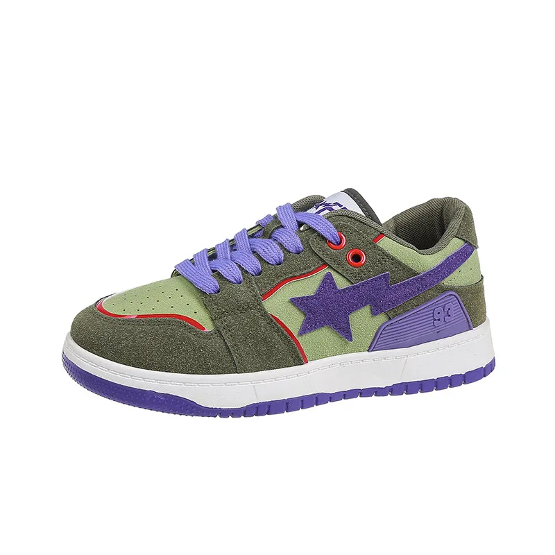 Contrast Star Lace-Up Athletic Sneakers 4