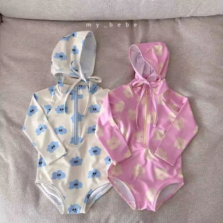 Floral one-piece swimsuit (long-sleeve) 2