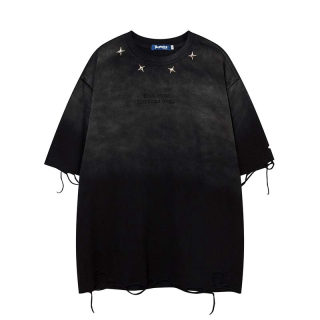 Washed Distressed Embroidered T-Shirt with Holes | American Vintage 3
