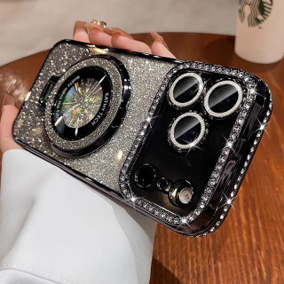 Phone holder case — crystal glitter magnetic mount for iPhone 17 Pro Max 2