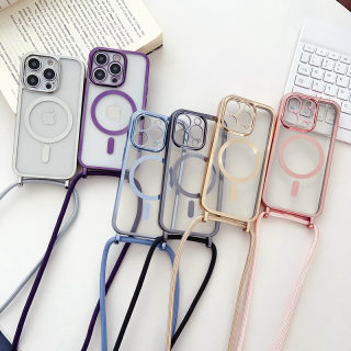 Lanyard phone case — electroplated, fits iPhone 16 and 15 Pro