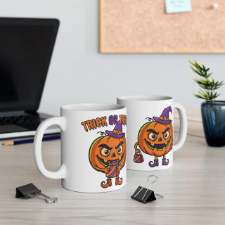 Trick or Treat Pumpkin Candy Mug | Halloween Ceramic Coffee Cup 12