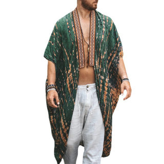 Printed Beach Sun Protection Shirt for Men | Cape Coat Summer Outdoor 5