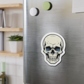 Skull Illustration Die-Cut Magnet | Gothic Skull Fridge Magnet 10