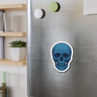 Blue Skull Die-Cut Magnet 9