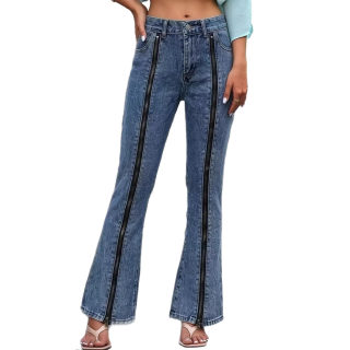 Zip-Detail Slimming Micro-Flare Jeans 5