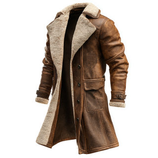 Vintage Brown Suede Coat for Men | Long Autumn/Winter Jacket