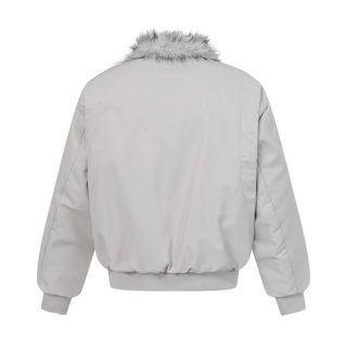 Lapel Collar Zip-Up Cotton Jacket 4