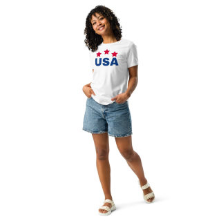 Women's Relaxed T-Shirt «USA» 7