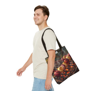 Grilled Vegetable Kabob Tote Bag | BBQ Skewers, Summer Cookout Market Tote 32