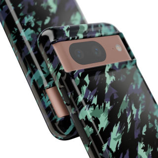 Teal Black Abstract Camo Phone Case 115