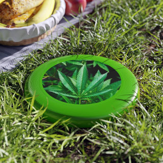 Cannabis leaf Wham-O frisbee 12