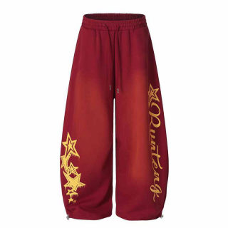 Retro Letter Star Print Wide Leg Sweatpants | Hip-Hop Style