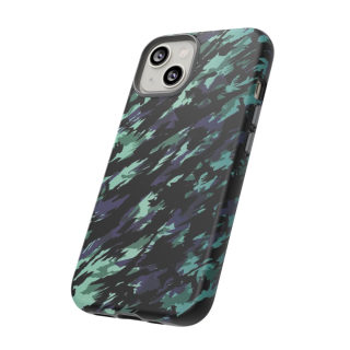 Teal Black Abstract Camo Phone Case 103