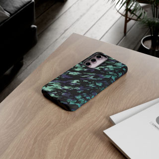 Teal Black Abstract Camo Phone Case 173