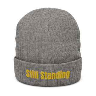 Still Standing Ribbed Beanie | Embroidered Cuff 4