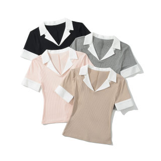 Slim Fit Short Sleeve T-Shirt | Color Block Crew Neck