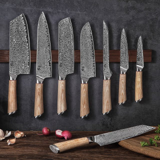 67-Layer Damascus Steel Kitchen Knife Set | Chef, Santoku, Cleaver, Boning