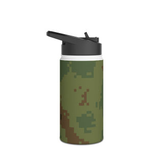 Pixel Camouflage Stainless Steel Water Bottle | Standard Lid 3