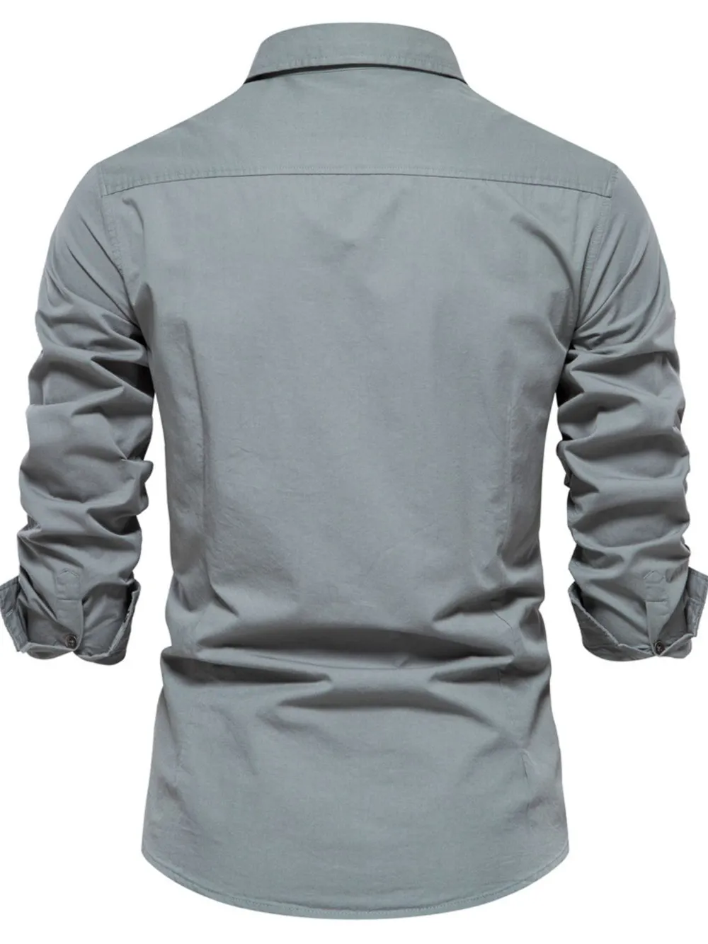 Men's Button-Down Collared Shirt | Slim Fit Solid Color 2