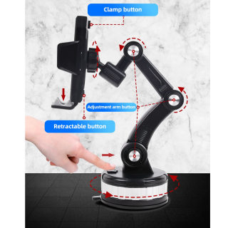 Extended Suction-Cup Truck Phone Holder, Heavy-Duty 2
